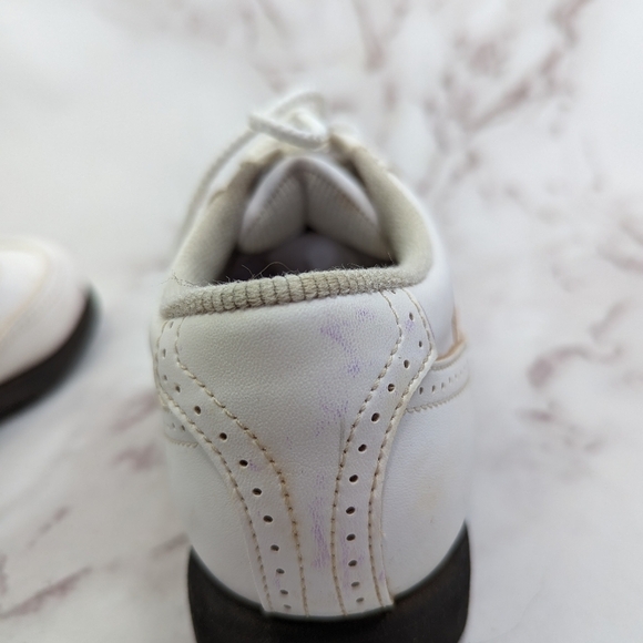 Footjoy Shoe Women 8 M White Vintage Greenjoys Lite Spike Golf Lace Embroidered - Picture 10 of 13
